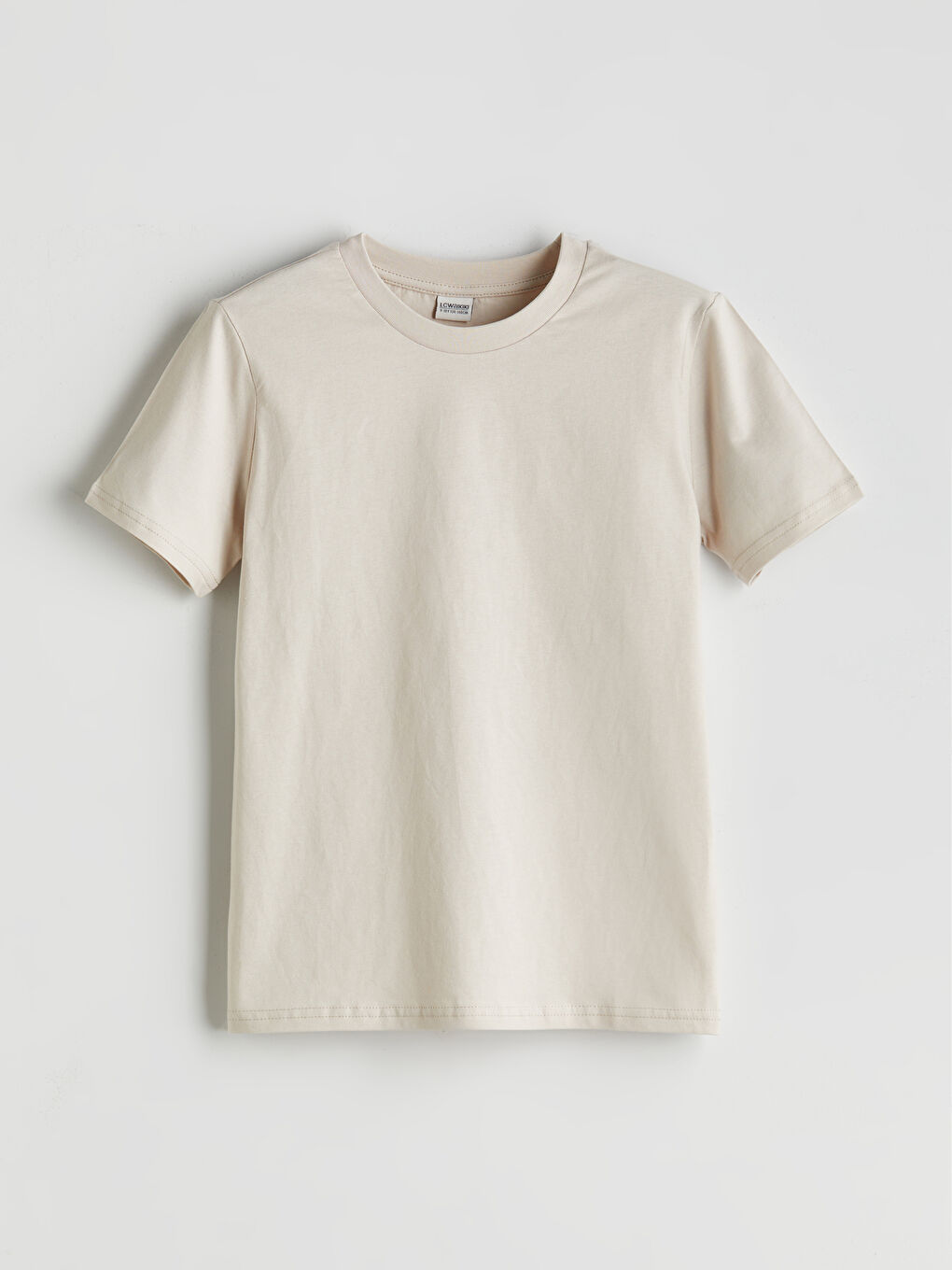 Bej Bisiklet Yaka Erkek Çocuk Tişört