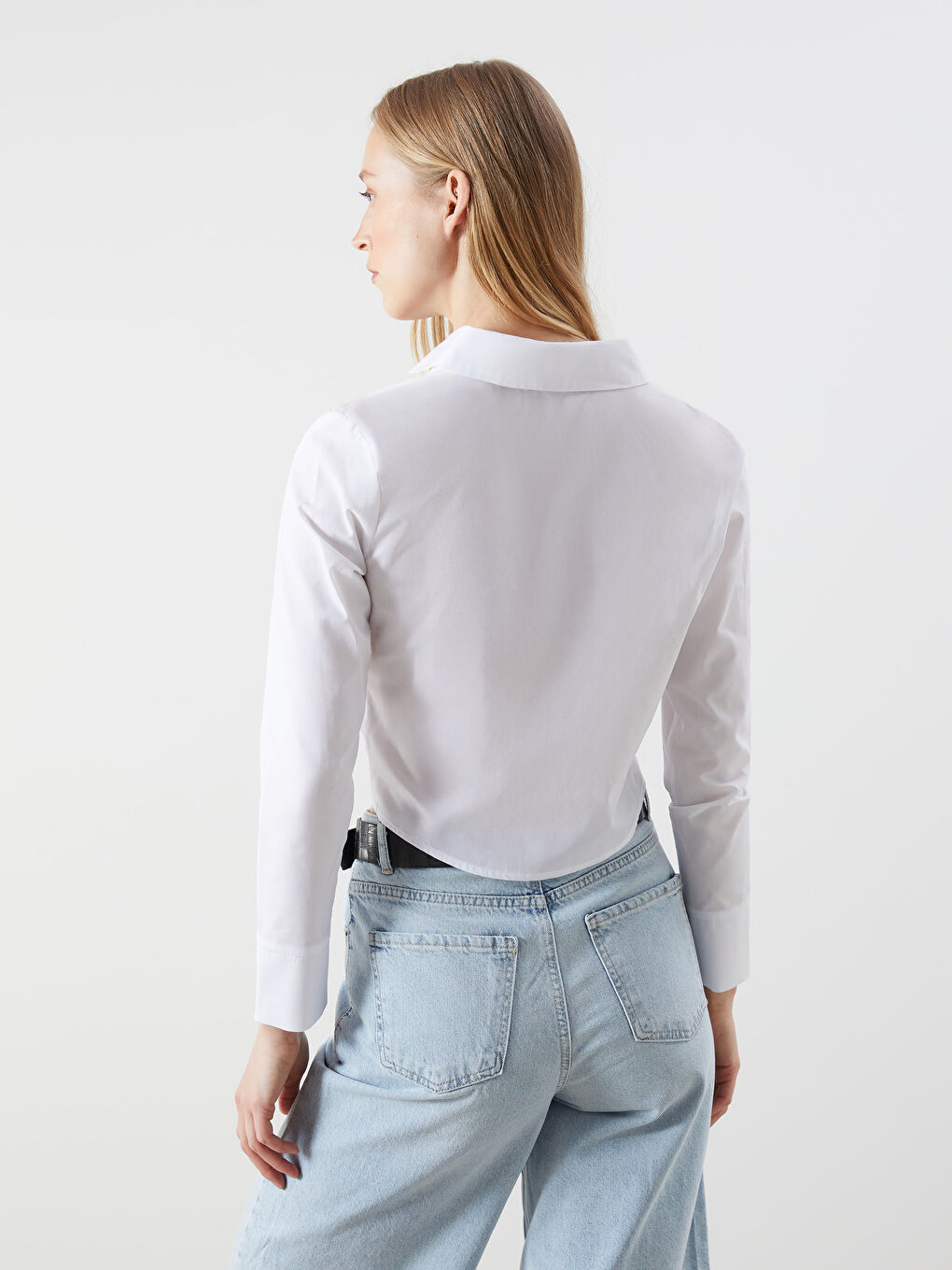 Blouse Froncée à Col de Chemise-3