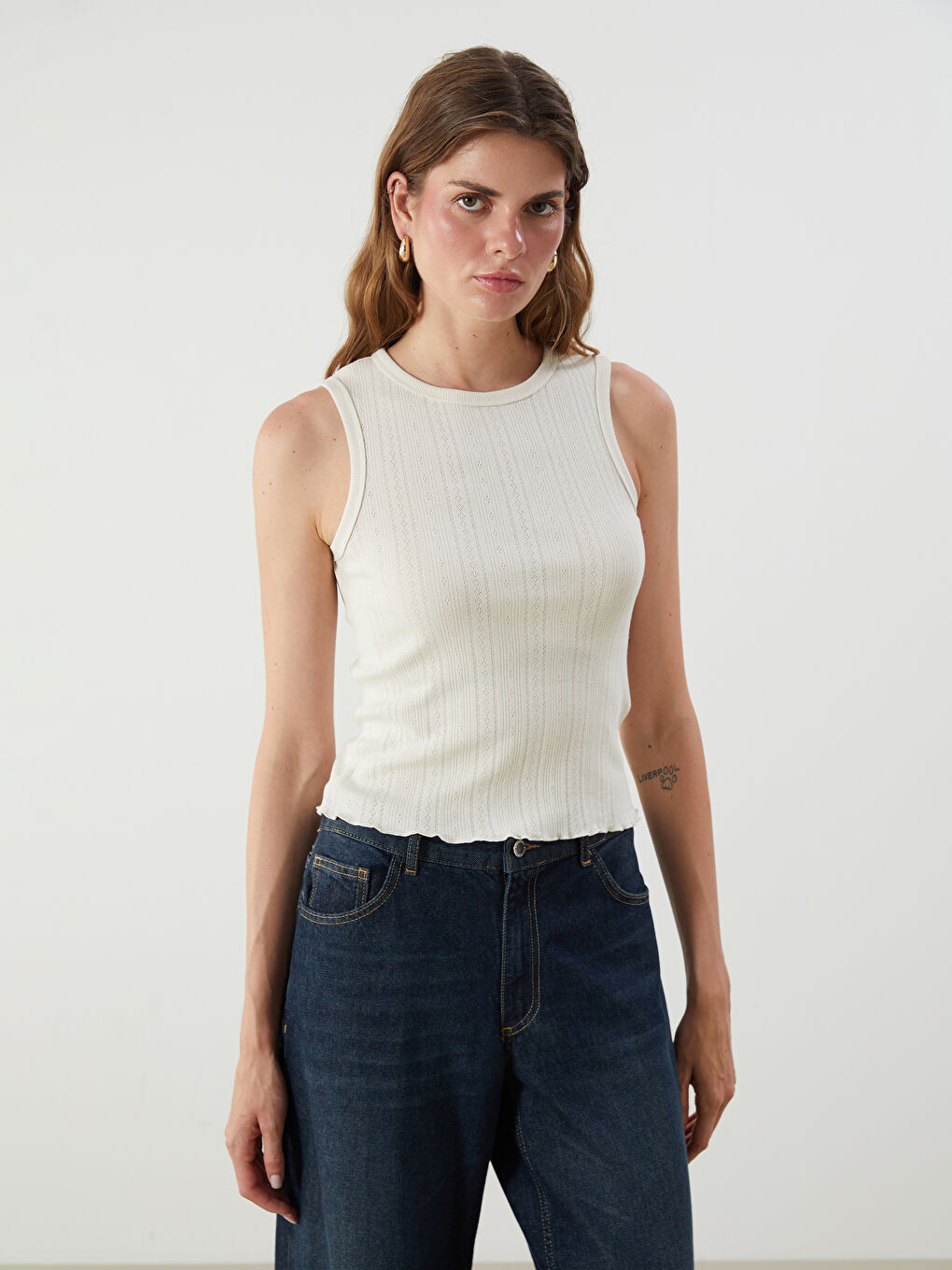 LCW Vision Woman ECRU Tank Top -S5PA48Z8-FDJ