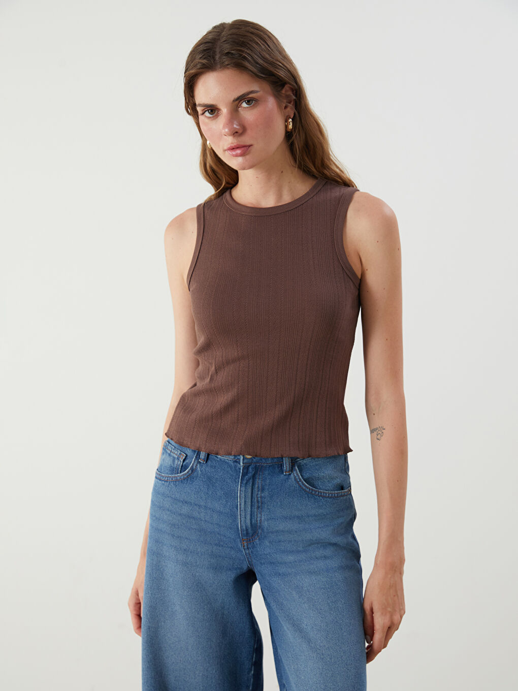 LCW Vision Woman BROWN Tank Top -S5PA48Z8-HDR
