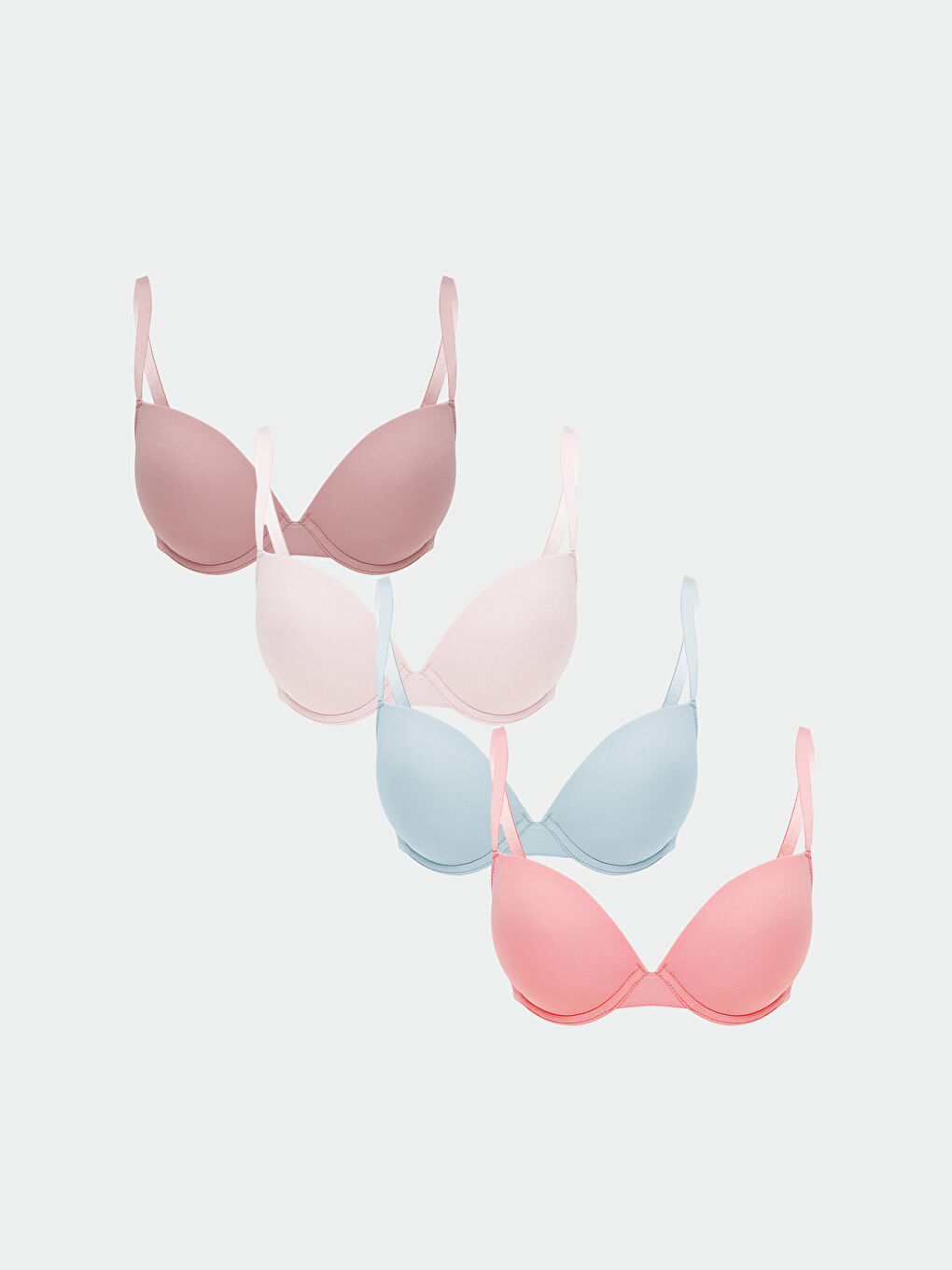 Wired Non-Padded Plain T-Shirt Bra 4-Pack