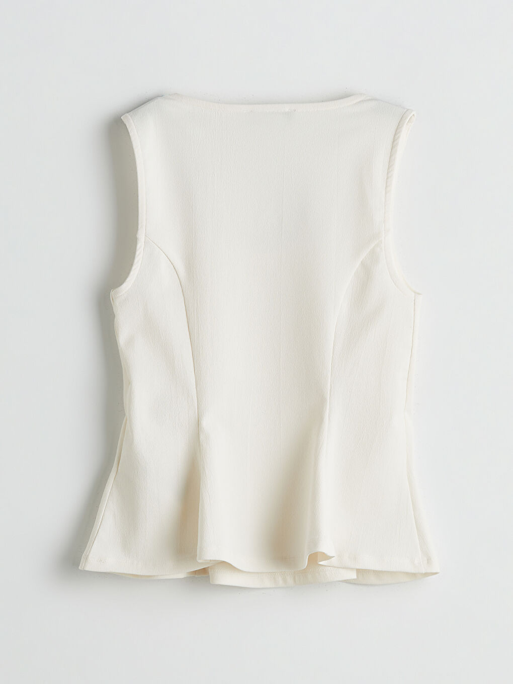 LCW Vision Ekru Kare Yaka Peplum Bluz - 5