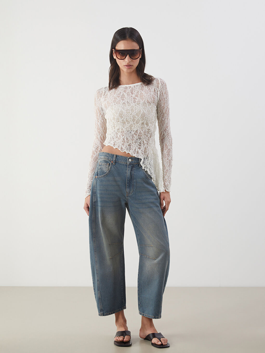 Balloon Fit Women's Jean Pants -S5PB08Z8-GRD