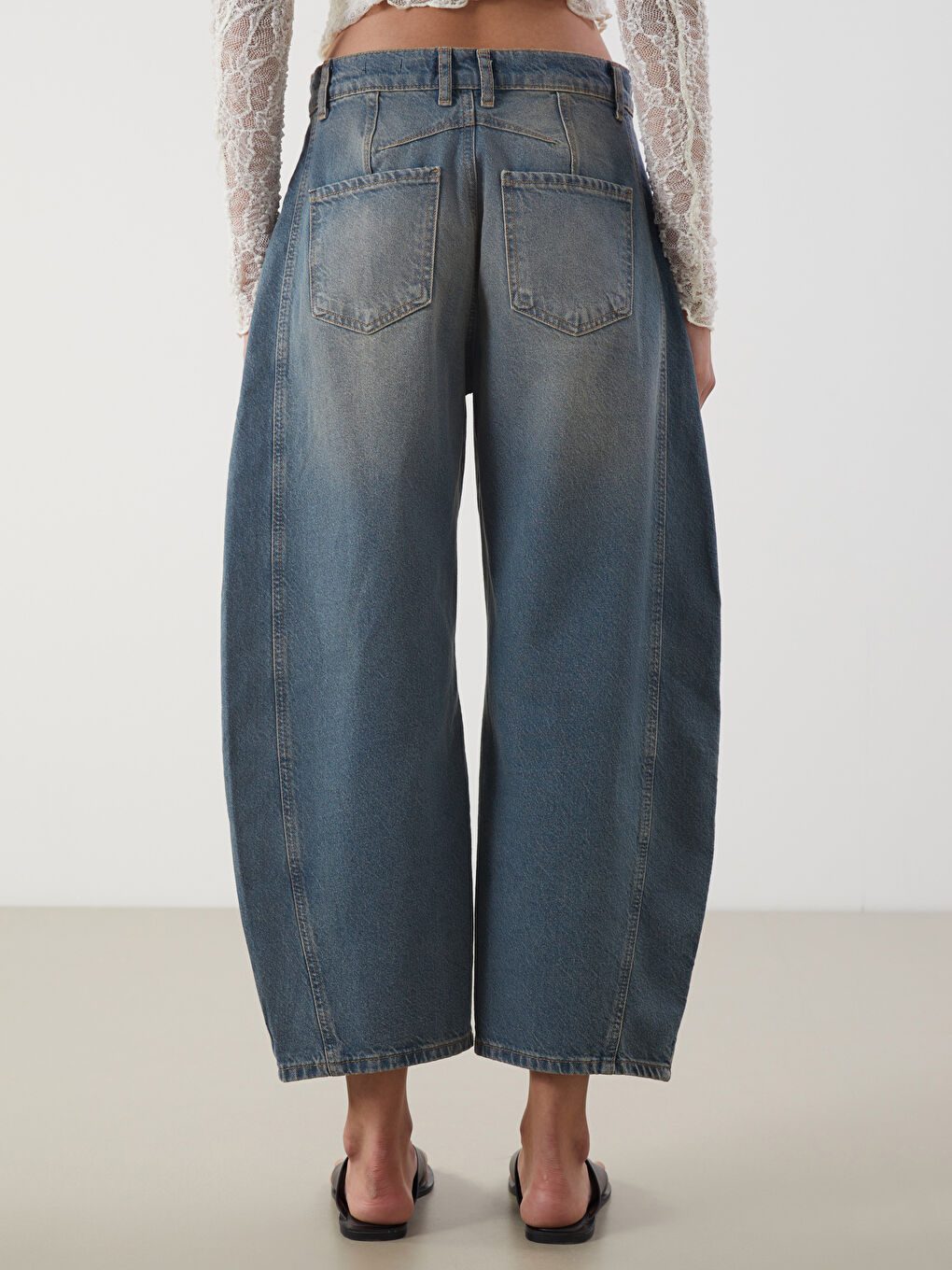 Balloon Fit Women's Jean Pants -S5PB08Z8-GRD