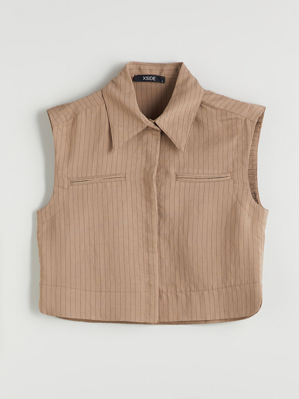 Kahverengi Çizgili Modal Karışımlı Kadın Gömlek-4