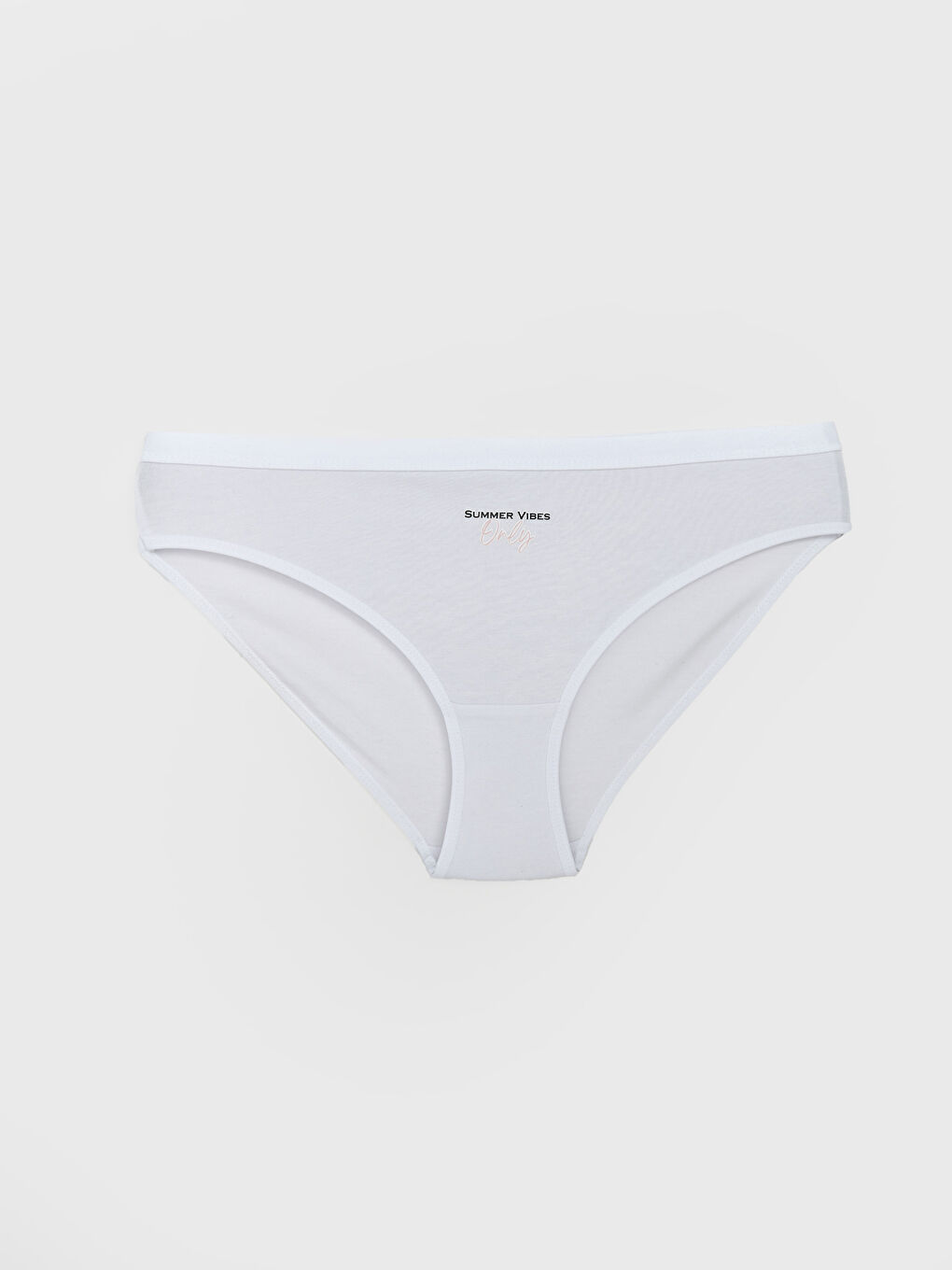 Beyaz Baskılı Bikini Külot 3'lü Paket-1