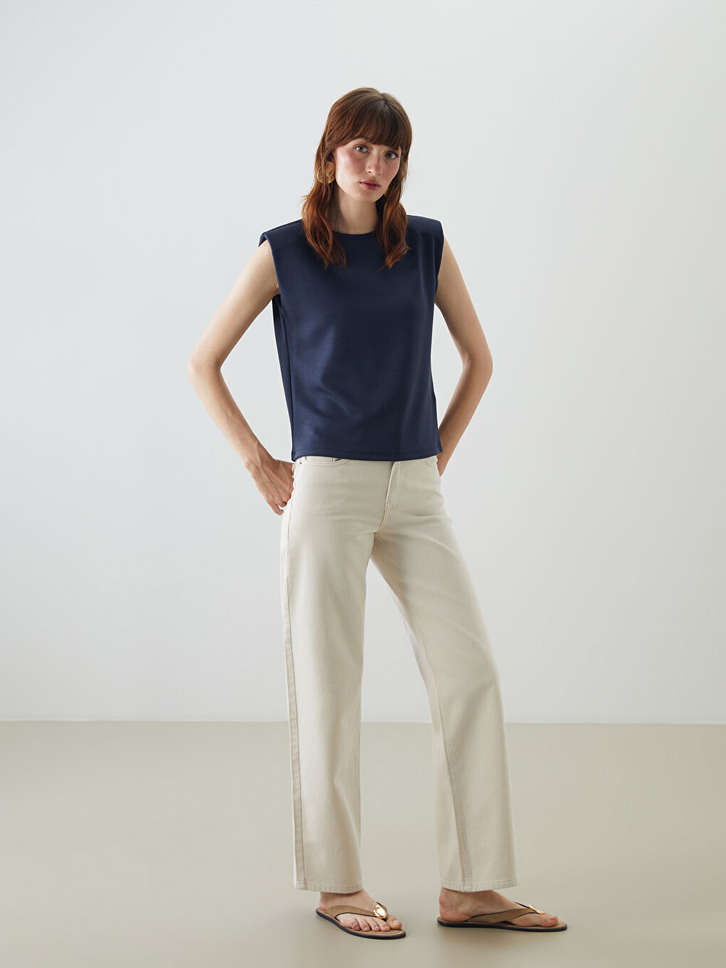 LCW Jeans Bej Straight Fit Kadın Jean Pantolon