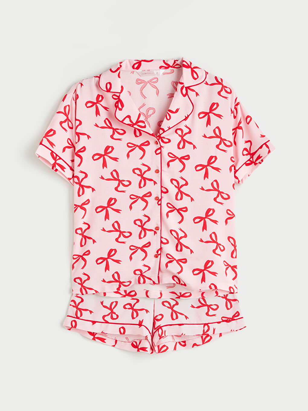 Shirt Collar Printed Women's Shorts Pajama Set -S5PB95Z8-LSZ