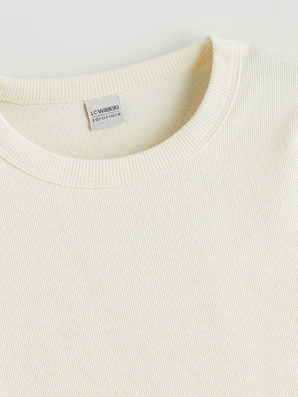 Ekru Bisiklet Yaka Baskılı Erkek Çocuk Tişört-1