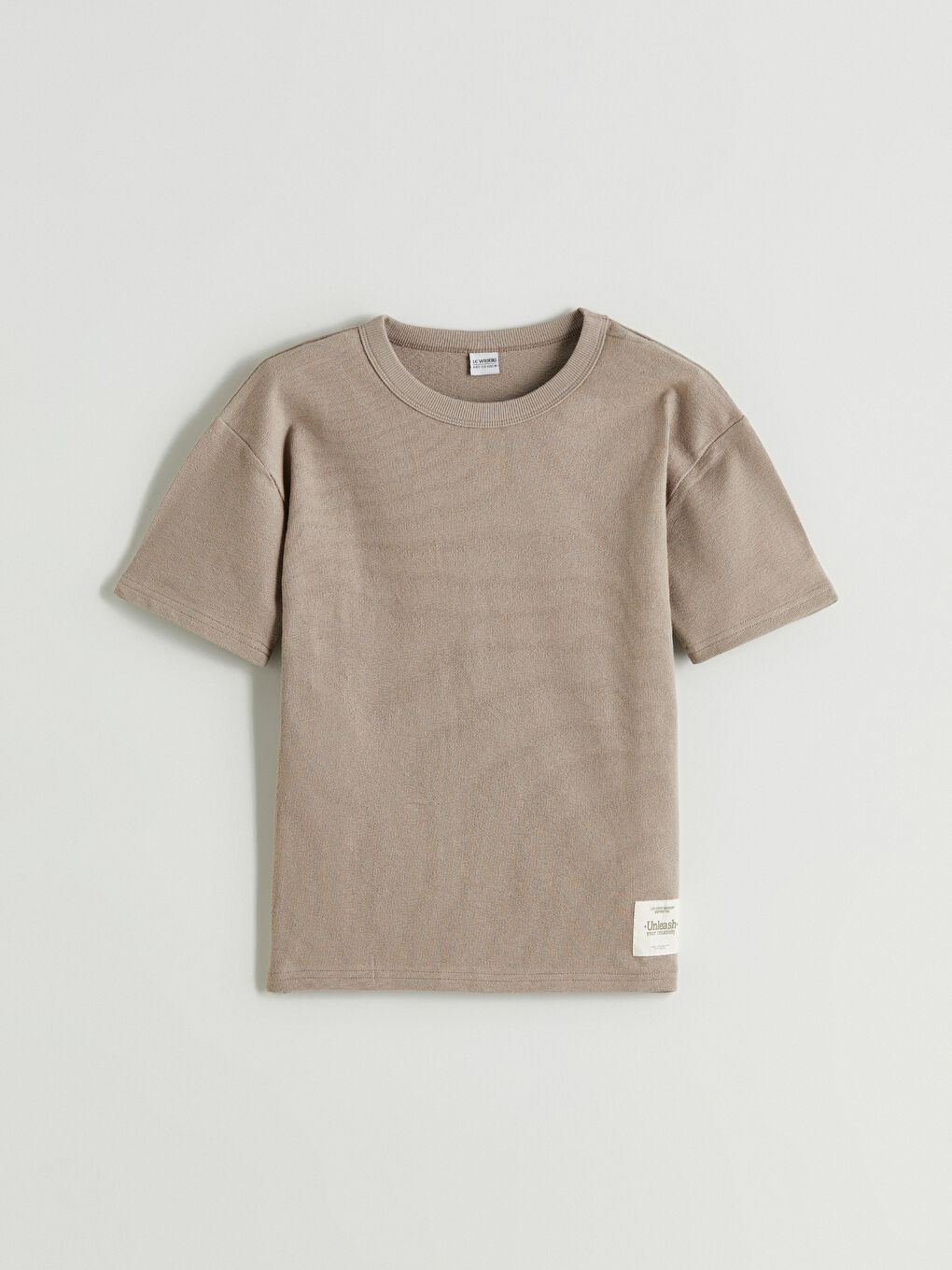 Kahverengi Bisiklet Yaka Baskılı Erkek Çocuk Tişört