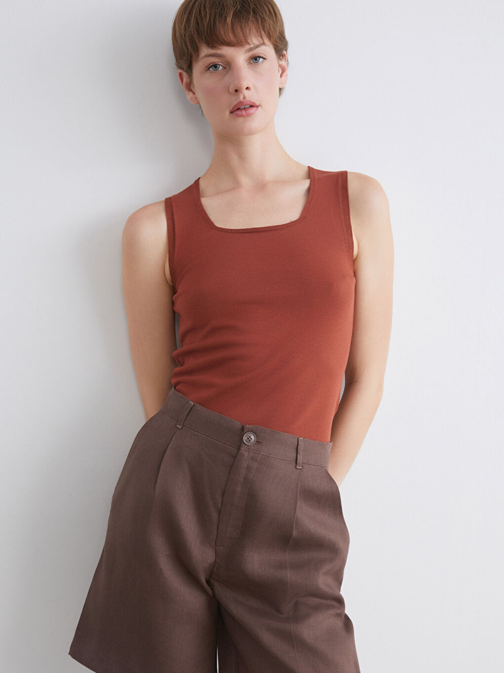 LCWAIKIKI Classic Woman BROWN Tank Top -S5PC78Z8-D6R