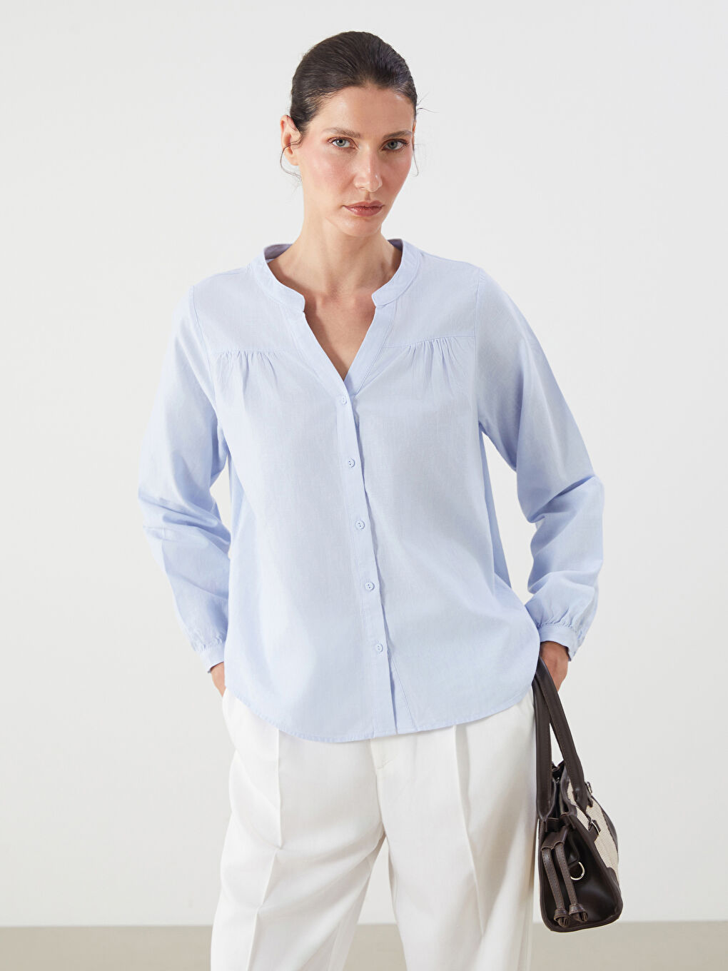 LCWAIKIKI Classic Woman BLUE Blouse -S5PC90Z8-FND