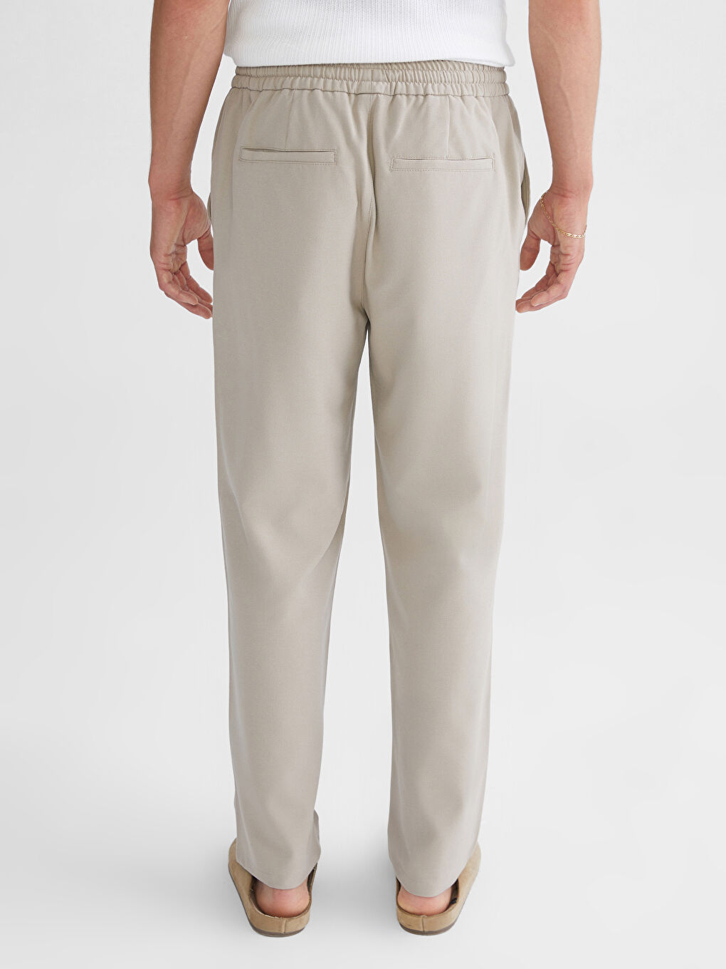 Bej Standart Kalıp Erkek Pantolon-6