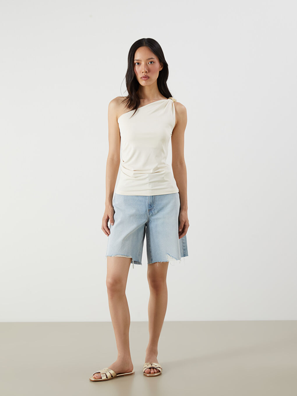LCW Vision One Shoulder Women's Blouse -S5PC95Z8-LXH