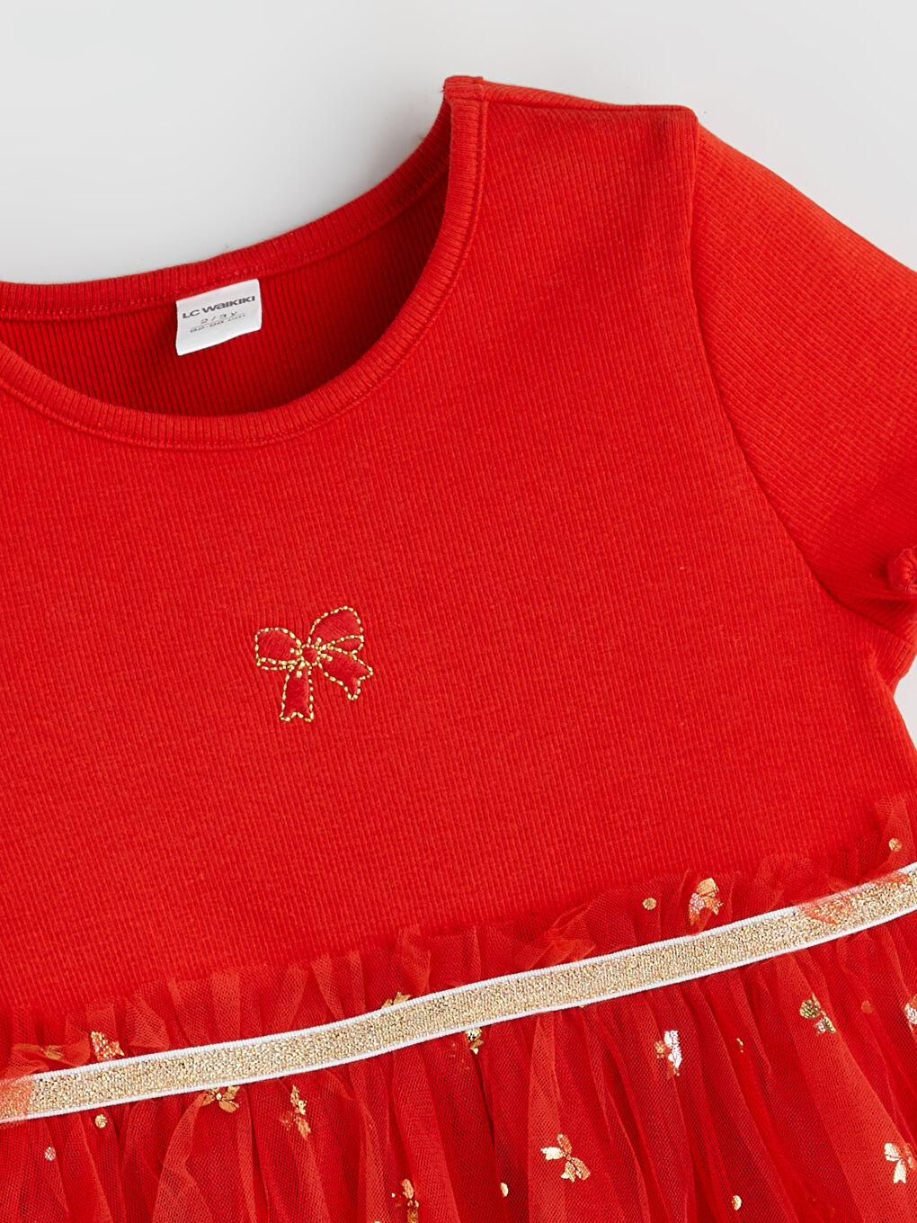 Бродирана рокля Туту с панделка за момиче-1