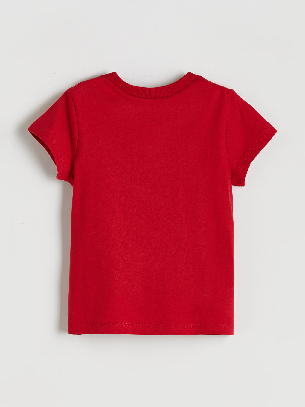 Kırmızı Bisiklet Yaka Baskılı Kız Çocuk Tişört-1