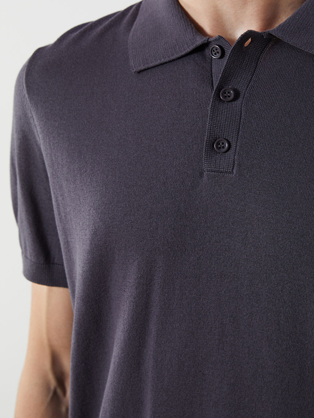 Polo Neck Short Sleeve Men's Knitwear Sweater -S5PD04Z8-HGG
