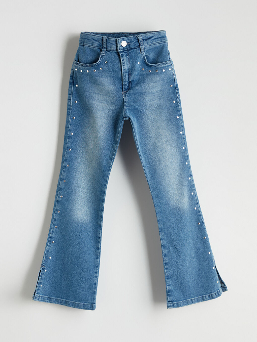 Adjustable Elastic Waist Stone Girl'S Jean Pants -S5PD16Z4-H45