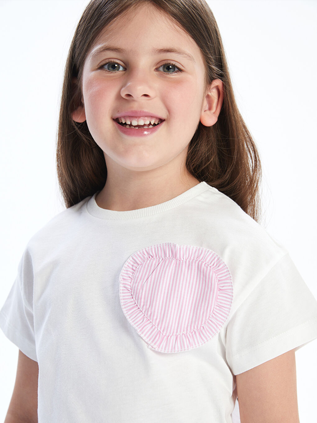 LCW Kids Girl ECRU T-Shirt -S5PD21Z1-R9J