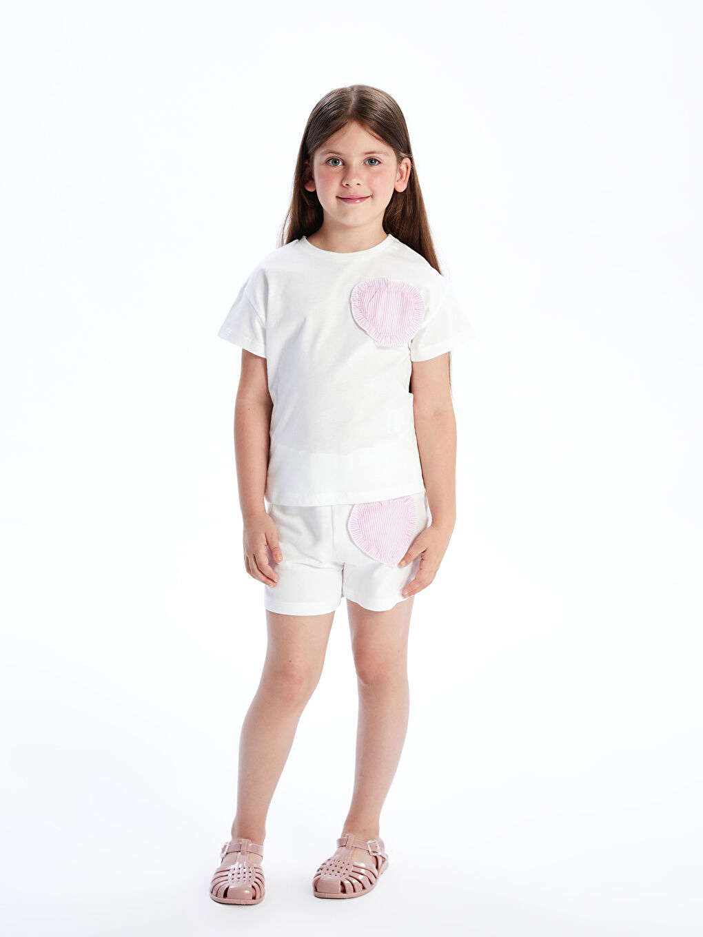 LCW Kids Girl ECRU T-Shirt -S5PD21Z1-R9J