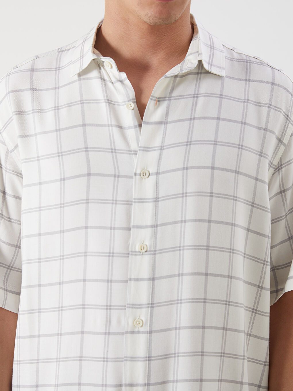 Regular Fit Short Sleeve Plaid Men's Shirt -S5PD37Z8-LLX