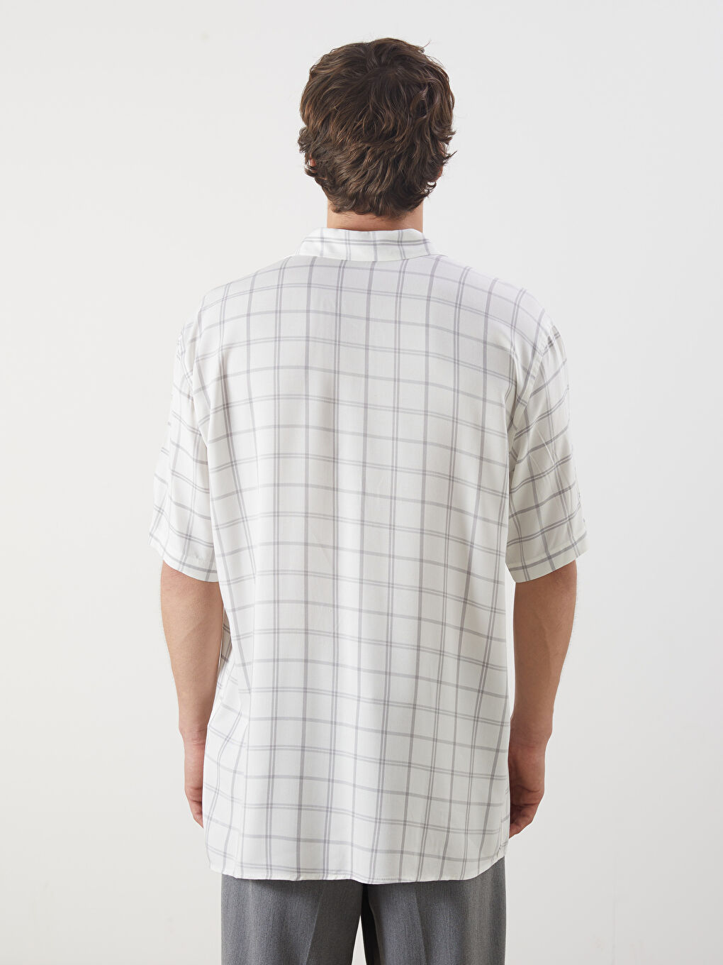 Regular Fit Short Sleeve Plaid Men's Shirt -S5PD37Z8-LLX