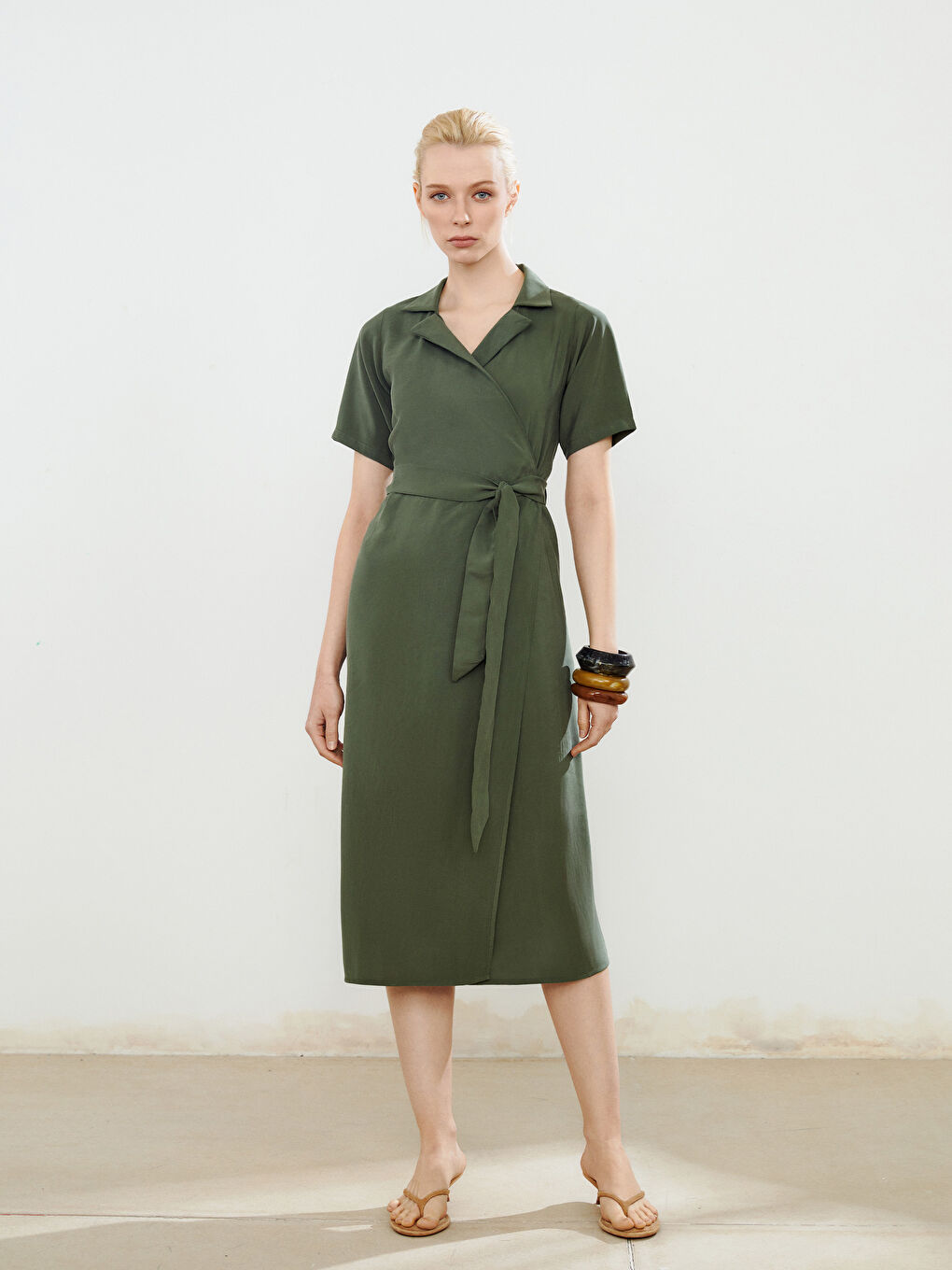 Shirt Collar Belted Dress -S5PD71Z8-CTA