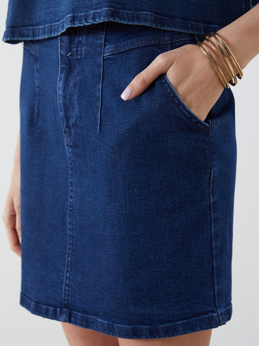 Lacivert Standart Fit Mini Jean Etek-2