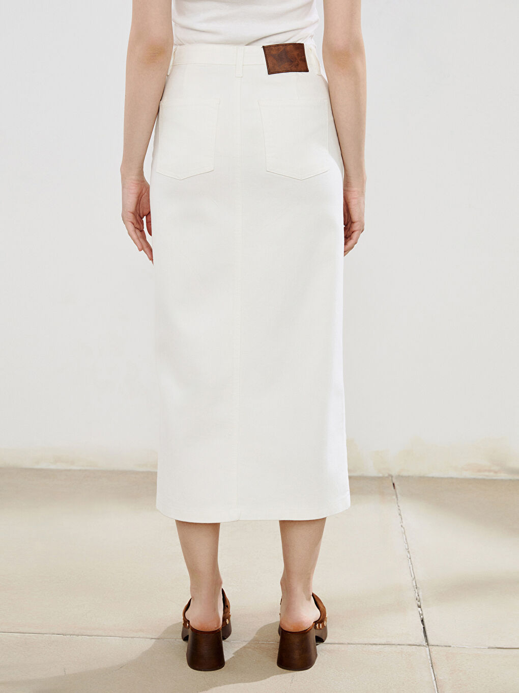 Woman WHITE Denim Skirt -S5PD97Z8-844