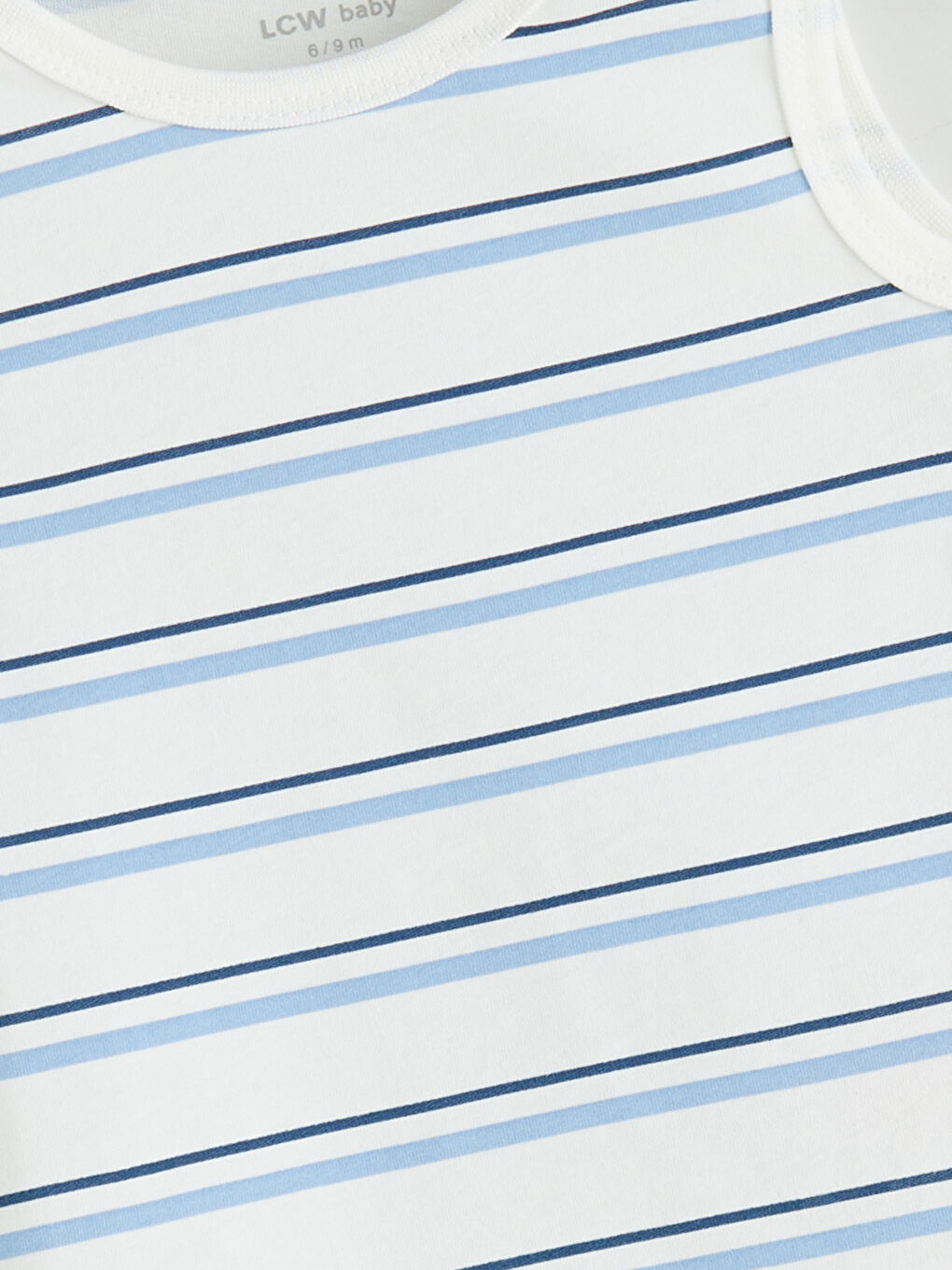 Ekru Bisiklet Yaka Çizgili Erkek Bebek Atlet-1