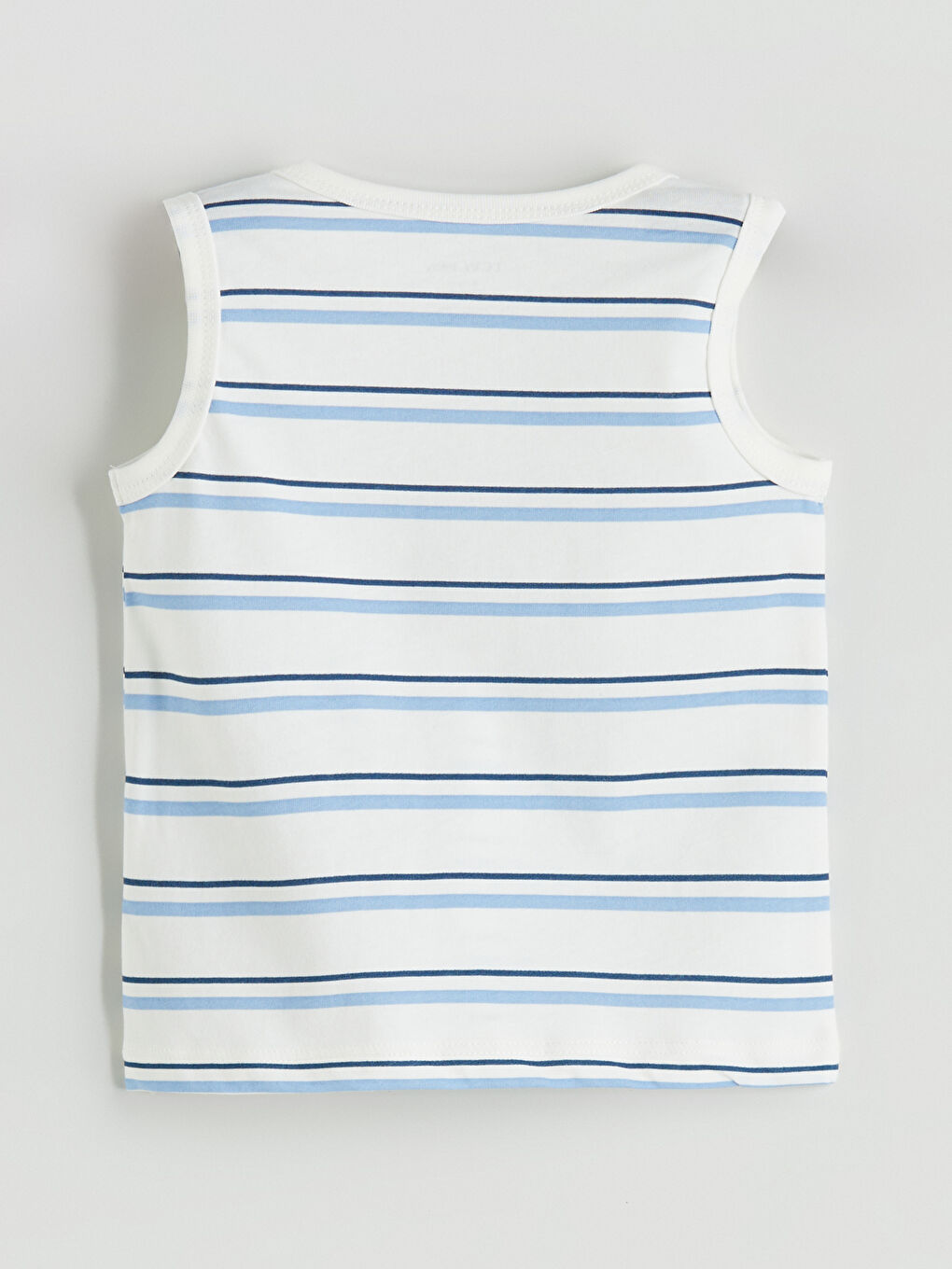 Ekru Bisiklet Yaka Çizgili Erkek Bebek Atlet-2