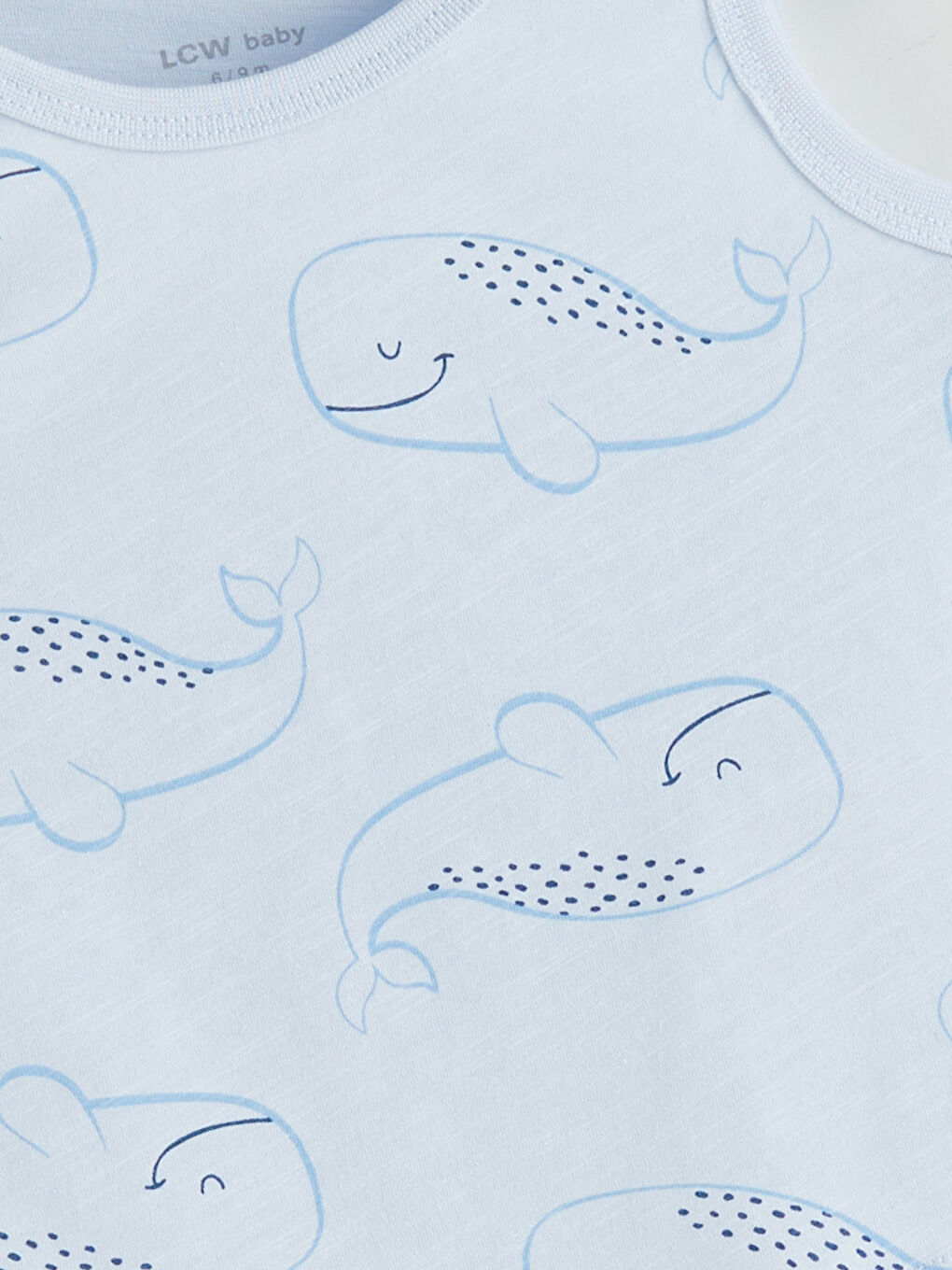 Mavi Bisiklet Yaka Baskılı Erkek Bebek Atlet-1