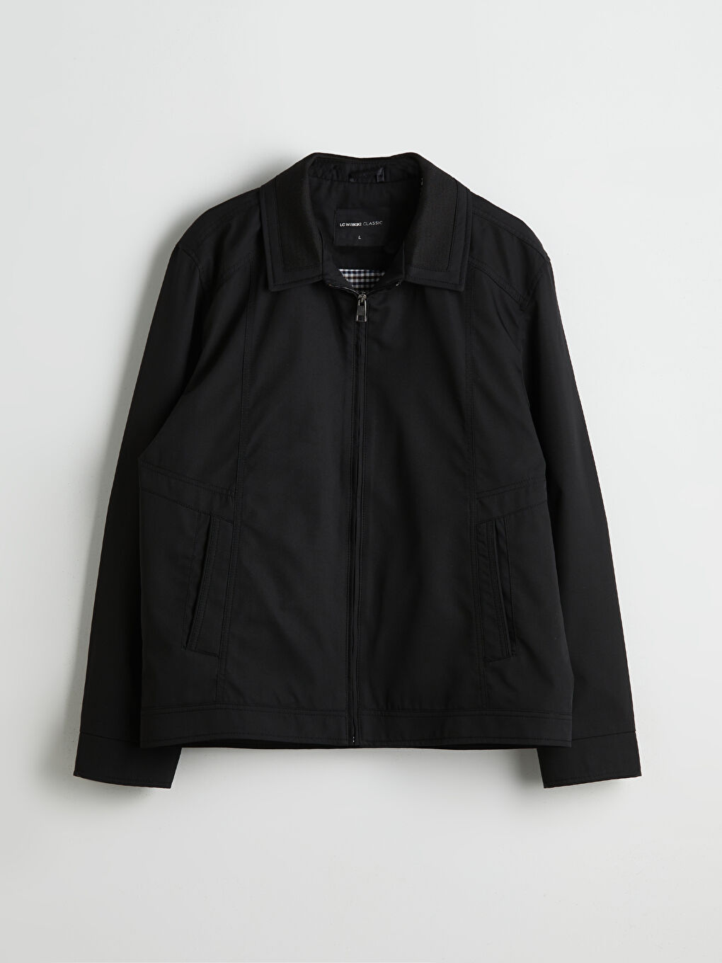 Siyah Standart Kalıp Gömlek Yaka Erkek Mont-5