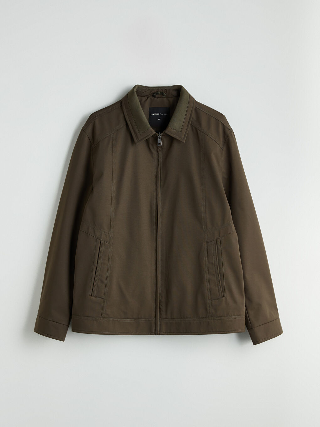 Haki Standart Kalıp Gömlek Yaka Erkek Mont-5