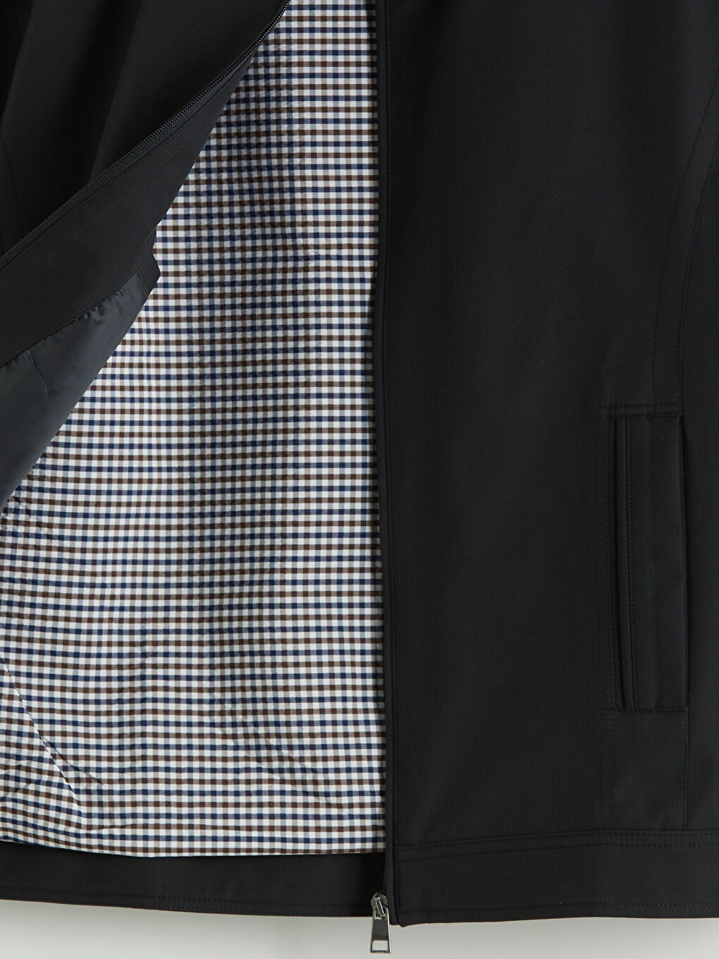 Siyah Standart Kalıp Dik Yaka Erkek Mont-7