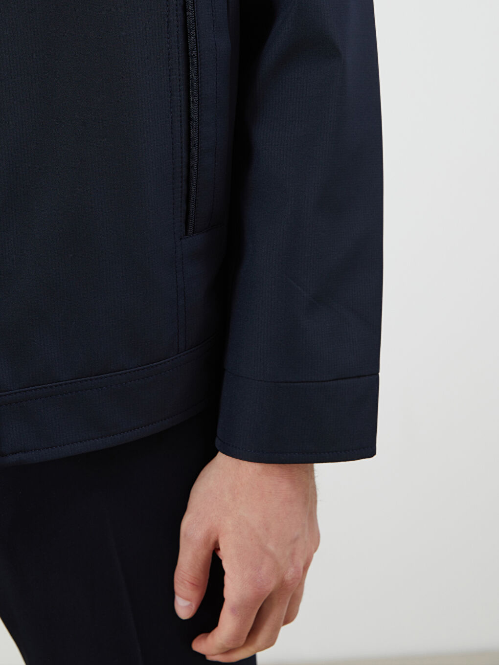 Lacivert Standart Kalıp Dik Yaka Erkek Mont-2