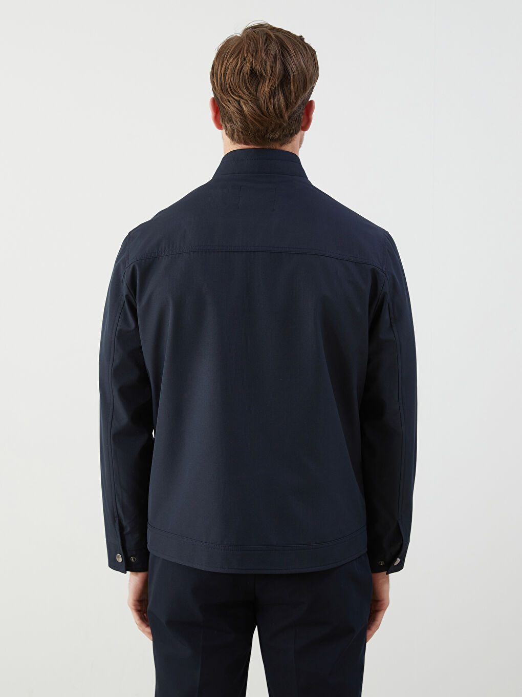 Lacivert Standart Kalıp Dik Yaka Erkek Mont-4