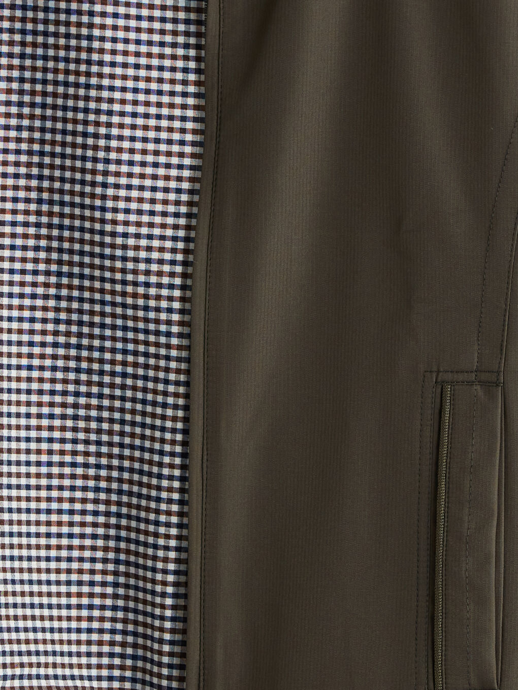 Haki Standart Kalıp Dik Yaka Erkek Mont-6