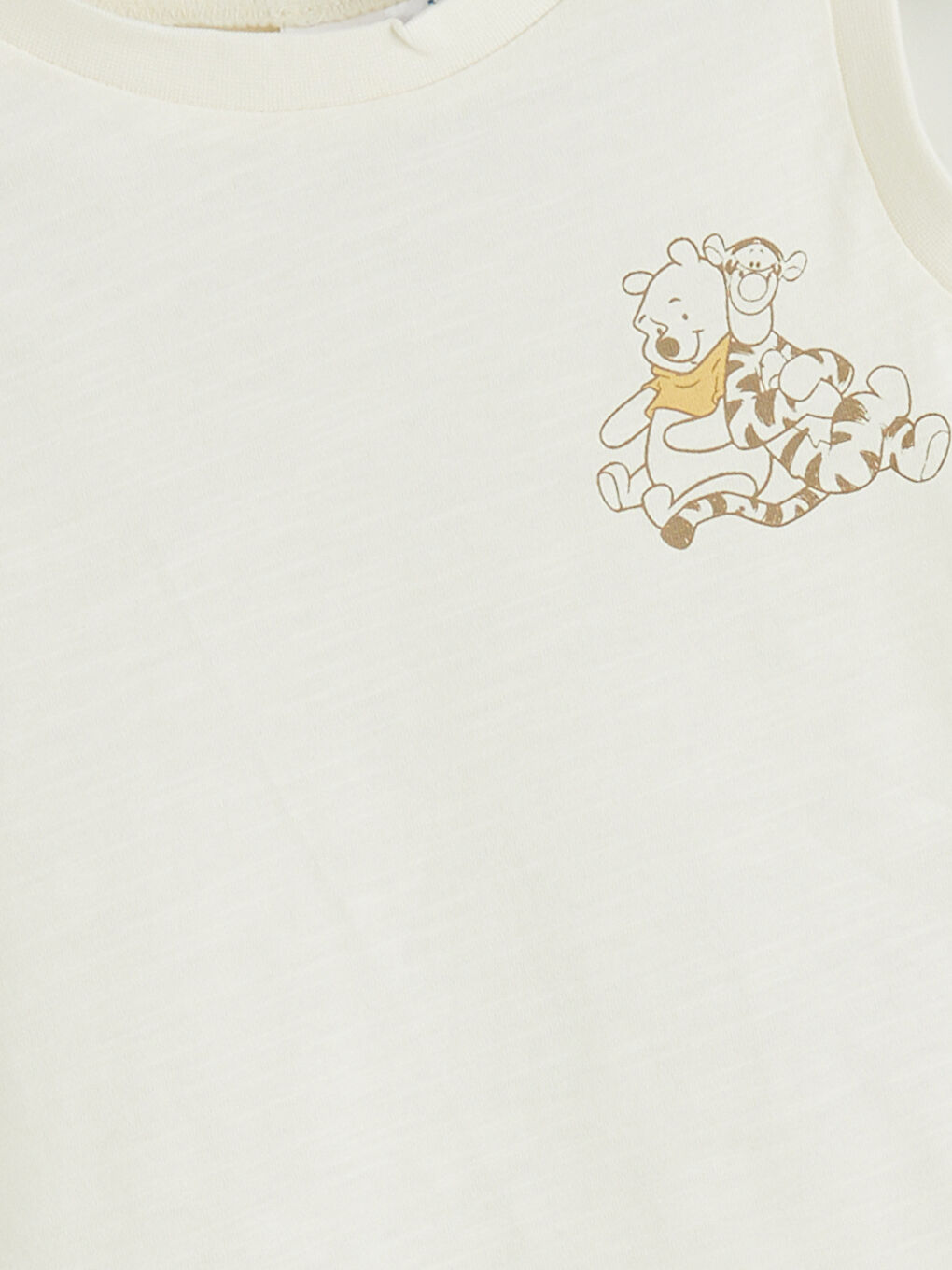 Bej Winnie the Pooh Baskılı Erkek Bebek Atlet-1