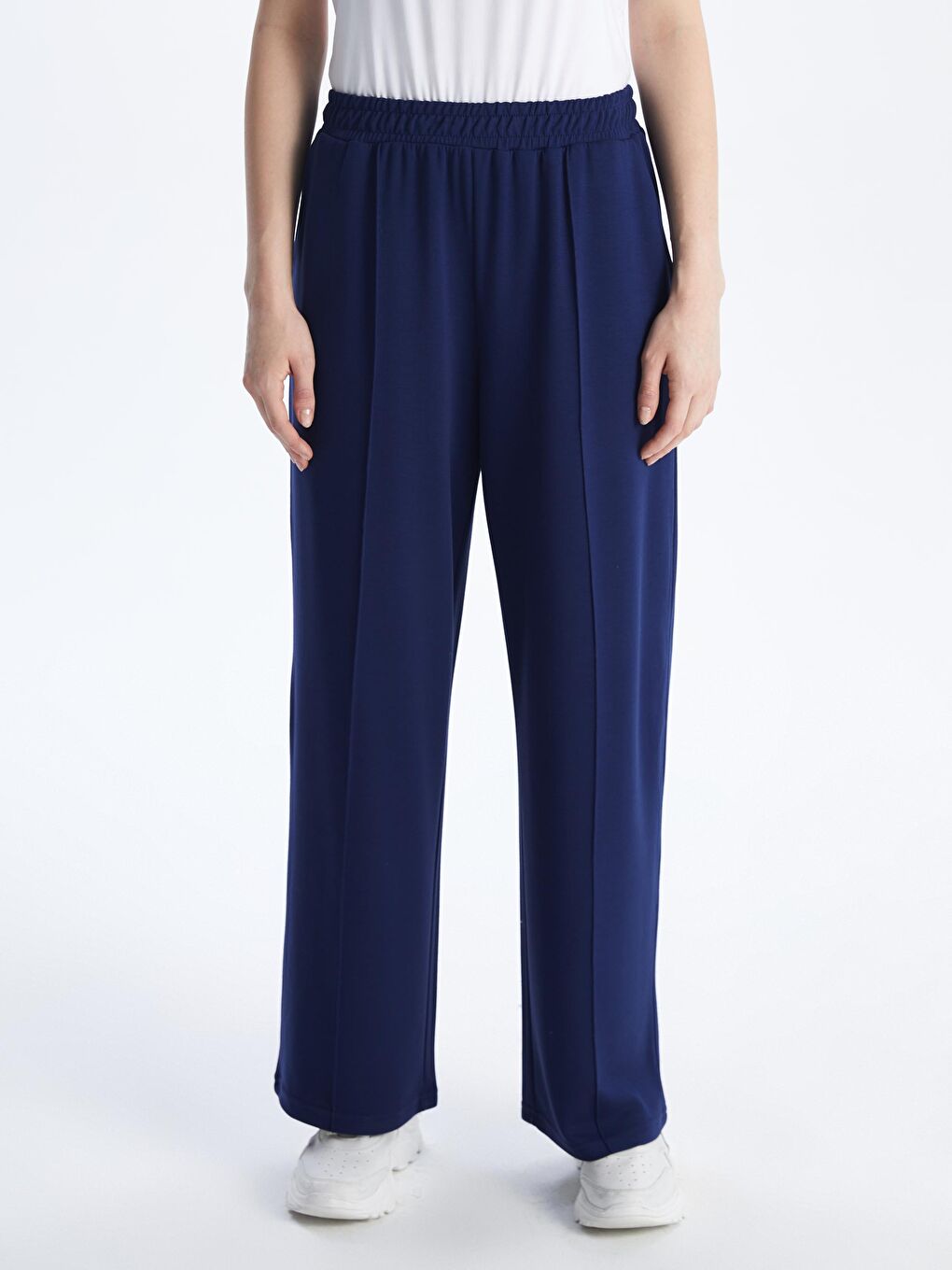 Mavi Beli Lastikli Kadın Eşofman Altı-1