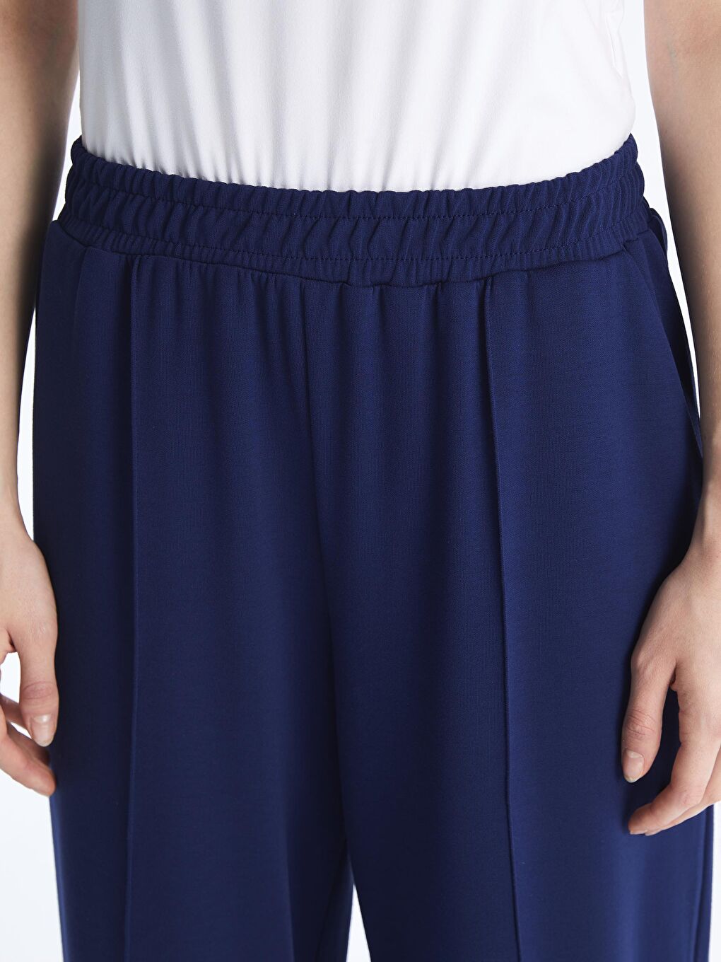 Mavi Beli Lastikli Kadın Eşofman Altı-2