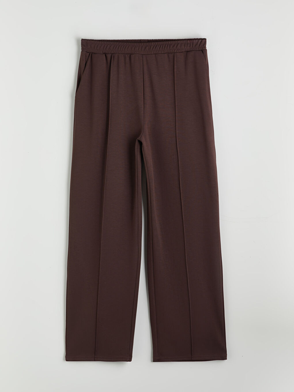 Kahverengi Beli Lastikli Kadın Eşofman Altı-4