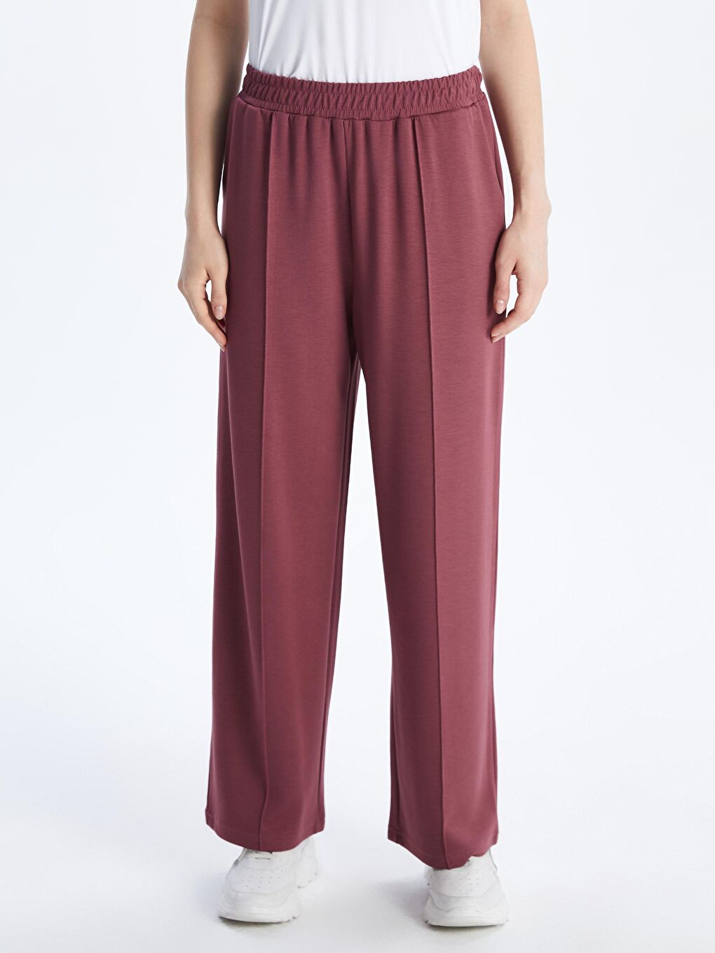 Pembe Beli Lastikli Kadın Eşofman Altı-1