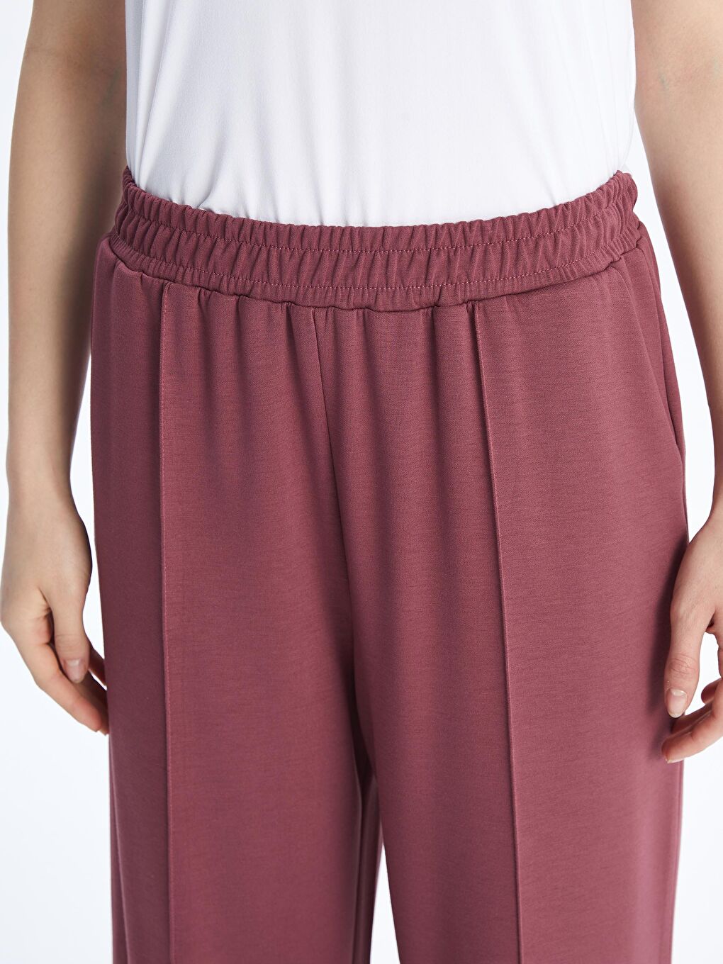 Pembe Beli Lastikli Kadın Eşofman Altı-2