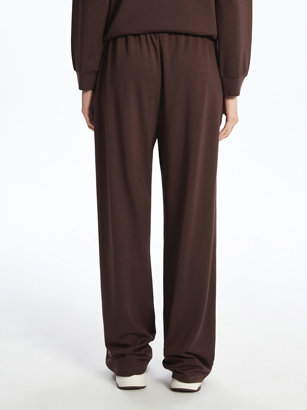 Kahverengi Beli Lastikli Kadın Eşofman Altı-3