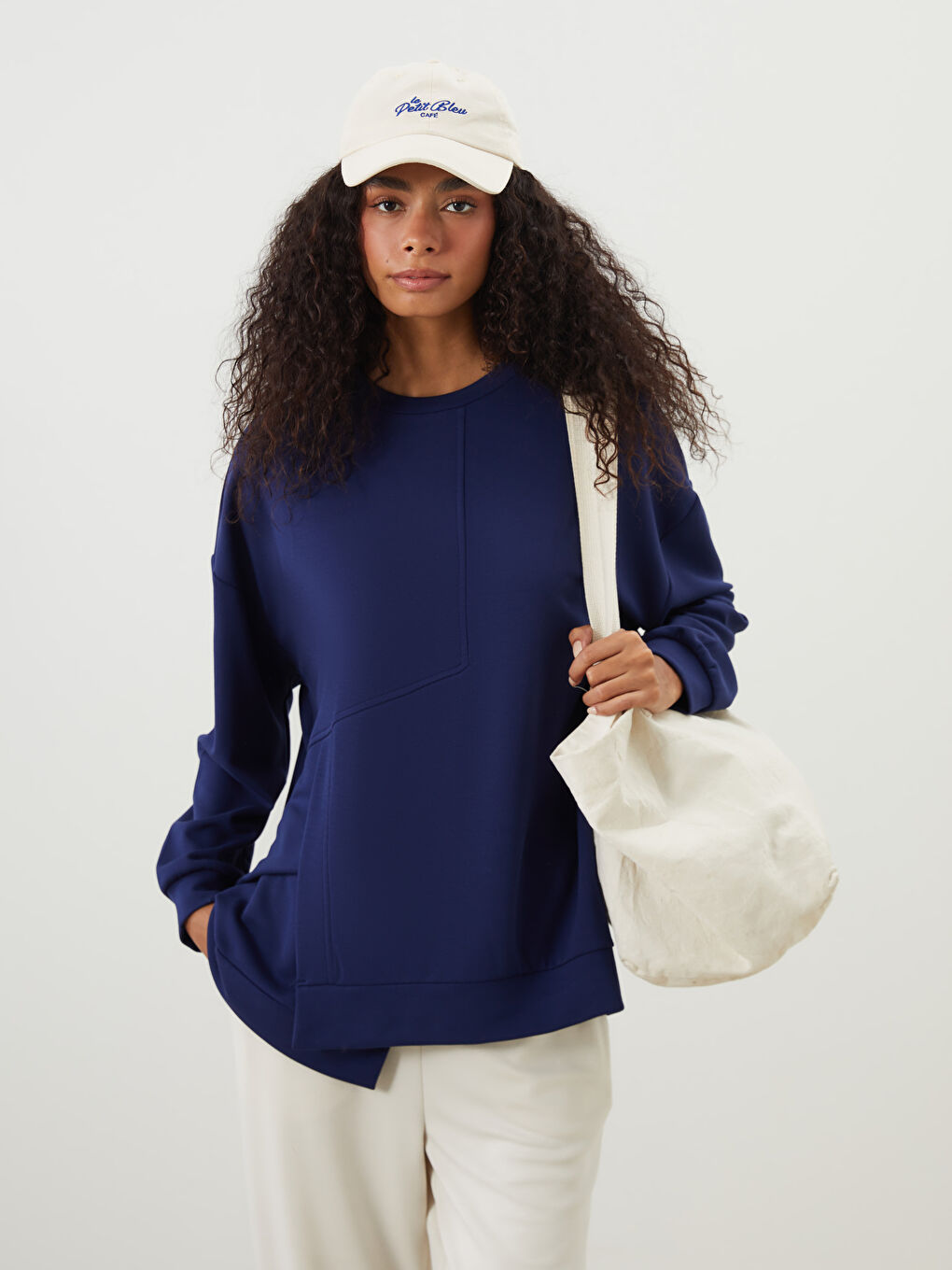 Mavi Bisiklet Yaka Kadın Sweatshirt