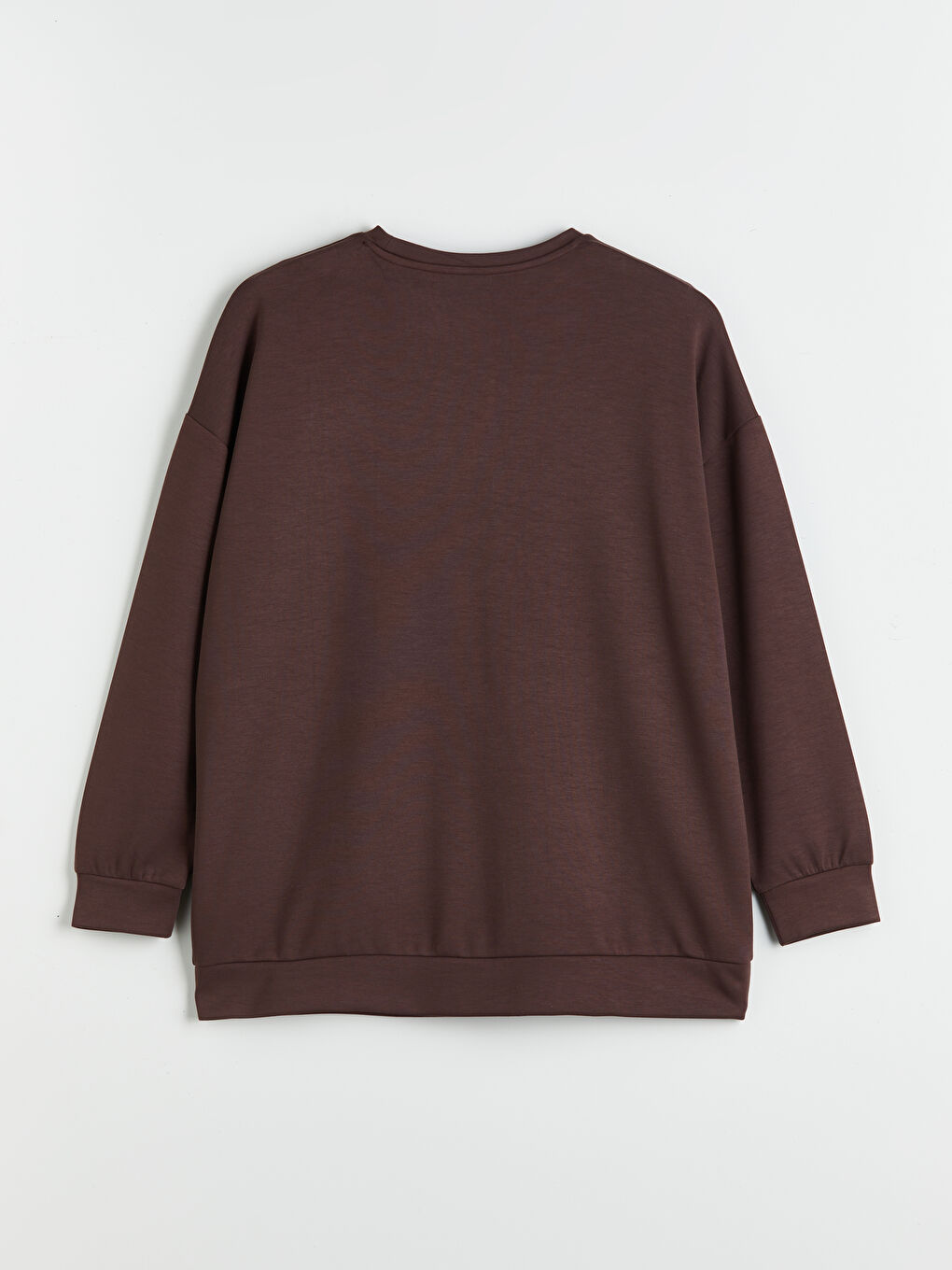 Kahverengi Bisiklet Yaka Kadın Sweatshirt-4