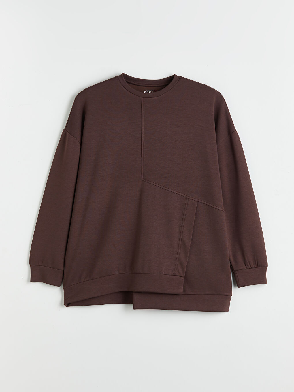 Kahverengi Bisiklet Yaka Kadın Sweatshirt-5