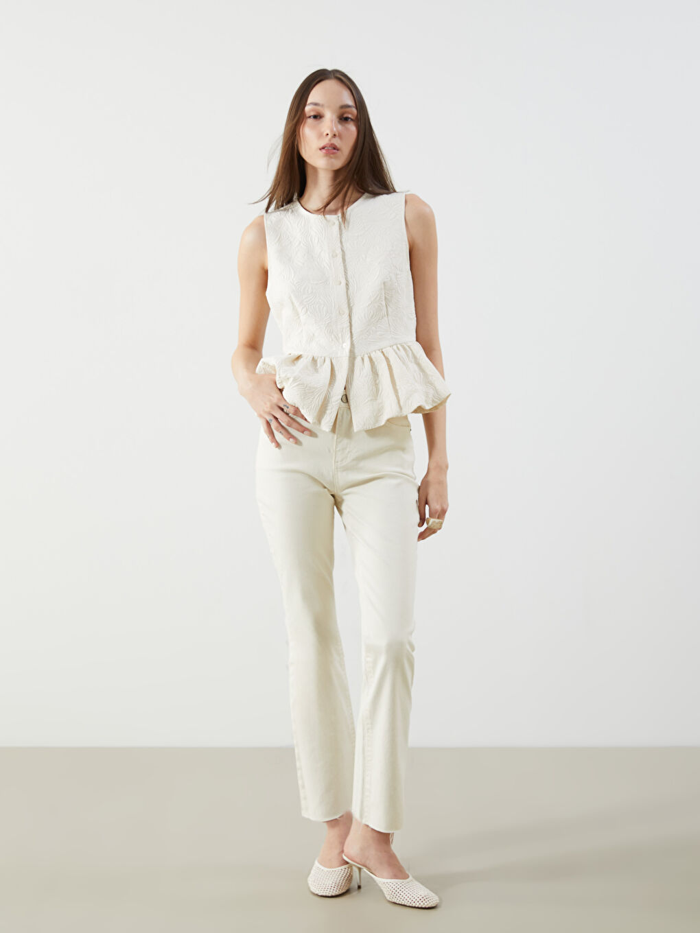 LCW Jeans Skraćene Flare Ženske Farmerke -S5PE29Z8-KRV