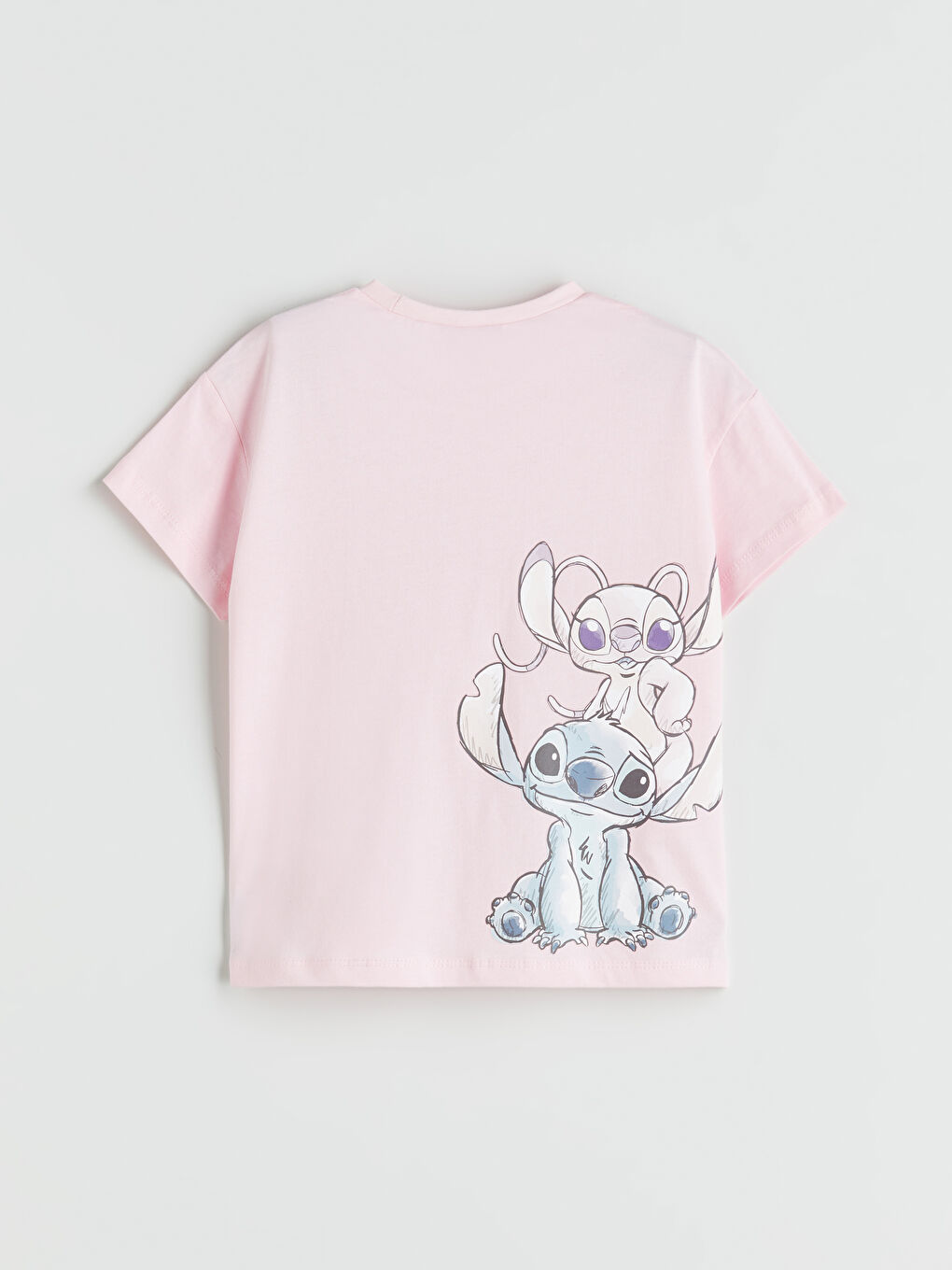 Pembe Lilo & Stitch Lisanslı Kız Çocuk Tişört-1